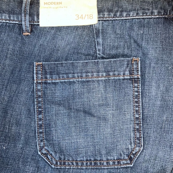 LOFT sz 18 medium blue Modern Slim Through the Hip mid rise wide leg jeans pants - Picture 10 of 14